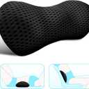 Lumbar Support Pillow for Office Chair, Memory Foam Lumbar Pillow for Lower Back Pain Relief (Black), 18.5 x 9.1 x 4.3 inches