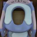 Potty Training Seat with Step Stool Ladder, 3-in-1 Toddler Potty Training Toilet Seat for Boys Girls, Height Adjustable Foldable Toddler Potty with Splash Guard, Non Slip Pad and Safety Handles (Pink)