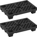 2 Pcs Plastic Pallets, Lightweight Waterproof Floor Pallet, Interlocking Storage Pad with Breathable Grids, Applicable to Indoor and Outdoor, Garages, Kitchen and Basement