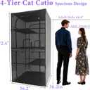 Catio Outdoor Cat Enclosure Window 72.4" H Large Cat Cage with Perches 4 Tiers Cat Patio Playpen Kitten Kennel for Multiple Indoor Cats (36.2L 36.2W 72.4" H)