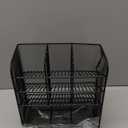 Spacrea Metal Pen Organizer, Pencil Holder for Desk, Desk Organizer with Drawer for School, Home, Art Supplies (Black)