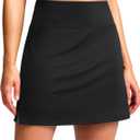 SANTINY 16" Skorts for Women with 2 Pockets High Waisted A Line Pickleball Golf Skort Casual Athletic Tennis Skirt (Medium)