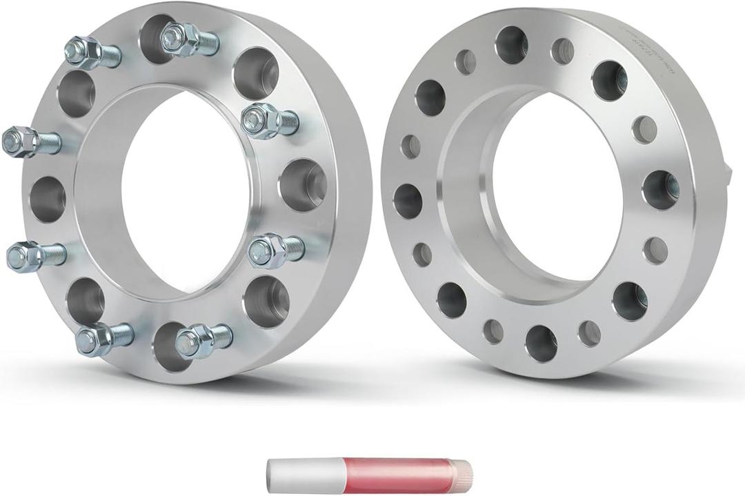 OCPTY 2PCS 8x200 to 8x200 Wheel Spacers 2 inch 14x1.5 Studs 142mm Hub Bore Forged Hub Centric Wheel Spacers 8 Lug fit for 3500 for F-350 Super Duty