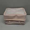 Veki Transparent Makeup Bag Travel Cosmetic Bags Case Waterproof Toiletries Bag Large Capacity Open Storage Bags Organizer With Zipper, Portable Make Up Organizer for Women and Girls (Pink)