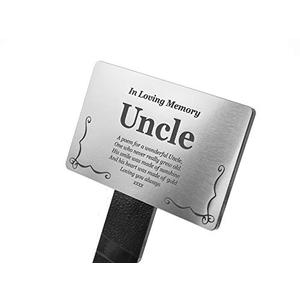 Uncle Memorial Remembrance Plaque Stake - Gold/Silver/Copper/Black & White, Waterproof, Outdoor, Grave Marker, Tribute, Plant Marker (Silver)