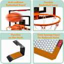 Mini Indoor Basketball Hoop for Kids, Over Door Basketball Toy with LED Electronic Scoring & 3 Balls, Anti-Impact Backboard, Basketball Toys Gifts for 6 7 8 9 10 11 12 Year Boys Adults Bedroom Office