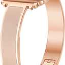 Rose Gold Slim Watch Bands for Women Compatible with Apple Watch 38mm 40mm 41mm 42mm (S10) Jewelry Dressy Bracelet Metal Strap Adjustable for iWatch Series 10/9/8/7/6/5/4/3/2/1/SE (41/40/38/42mm(Series 10), A2 Rose Gold + Nude)