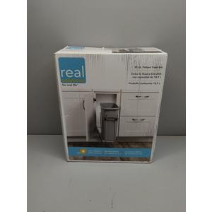 Knape & Vogt RS-PSW9-1-20-P 17 in. H x 8 in. W x D Steel in-Cabinet 20 Qt. Single Platinum Pull Out Trash Can