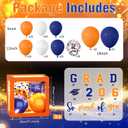 Graduation Decorations 2026 - Set of 4 Grad Boxes with Orange and Blue Balloon Arch Garland Kit So Proud of You 2026 GRAD Decorations for College,High School,Prom Celebrations