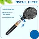 AWO 4 PACK Replacement Shower Head Filter Cartridge Compatible with SR SUN RISE Handheld Showerhead,Multi Stage Shower Filtration Systems for Hard Water Reduces Chlorine,Fluoride and Harmful Substance