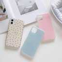 SZXYCZL Compatible with iPhone 12/iPhone 12 Pro Case, Cute Simple Heart Pattern for Women Aesthetic Kawaii Slim Soft PC + TPU Transparent Case-Pink