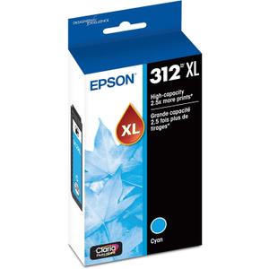 EPSON 312 Claria Photo HD Ink High Capacity Cyan Cartridge (T312XL220-S) Works with Expression XP-850, 8600, 8700, 15000
