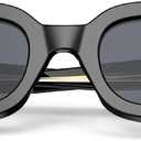 VISOONE Chunky Rectangle Sunglasses Women Men 90s Vintage Retro Accessories UV400 Protection Narrow Square Shades Harmony (Black)