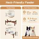 Havniva 7.3" Elevated Dog Bowls Ceramic Raised Dog Bowl with Non-Slip Stand (Acacia Wood) Weighted Dog Food & Water Bowl for Medium Breed Dogs - 5 Cups 41 oz