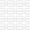 8 Pack Metal Slide Buckle, Tri-Glides Buckle Zinc Alloy Strap Adjuster Rectangle Buckle for Bag Belt (1", Transparent)