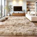 Upgrade Non-Slip Plush Rugs for Living Room, Soft Shaggy Carpets for Living Room, Fuzzy Rugs for Kids' Room, Perfect Decor for Modern Home Tie Dye Camel 5x7 Feet
