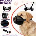 2 Pack Dog Muzzle for Large Dogs, Soft Mesh Breathable Muzzles to Prevent Biting Chewing Grooming, Adjustable Muzzle for Vet Visits Training Walking, Escape-Proof Dog Mouth Cover, Black, L