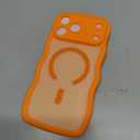 3 in 1 Magnetic for iPhone 17 Pro Max Case, Cute Wavy [Full Camera Protection][Fit for MagSafe] 1X Screen Protector+1X Wrist Strap, Anti-Slip Trendy Women Girly Case for iPhone 17 Pro Max 6.9", Orange