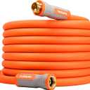 YAMATIC Garden Hose 5/8 in x 30 ft, Ergonomic Swivel Fittings, Burst 600 PSI,Heavy Duty, Flexible and Lightweight Water Hose (30FT, Orange)