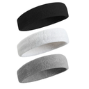 BEACE Sweatbands Sports Headband for Men & Women - Moisture Wicking Athletic Cotton Terry Cloth Sweatband for Tennis, Basketball, Running, Gym, Working Out