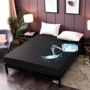 NTBED Waterproof Mattress Protector Cover King Size Deep Pocket Polyester Bed Mattress Pad Cover Solid Color Fitted Sheet (80 x 78 (Black, King)