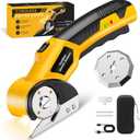 Cordless Electric Scissors,3000mAh Cardboard Cutter Rechargeable,Electric Box Cutters with 2 Blade, 4V Upgrade Motor,Safety Lock & LED Light, Powerful Cutting Tool for Paper,Carpet