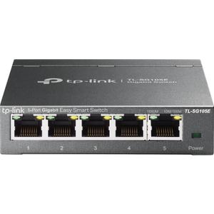 TP-Link 5-Port Gigabit Ethernet Easy Smart Switch| Plug and Play | Desktop | Sturdy Metal w/Shielded Ports | Limited Lifetime Replacement (TL-SG105E), Black
