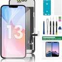for iPhone 13 Screen Replacement 6.1 Inch LCD Display & Digitizer Assembly with Repair Tool Kit, Screen Protector & Adhesive Seal  Fits A2633 A2482 A2631 A2634 A2635