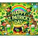 St. Patrick's Day Banner 71x43 Inch Leprechaun Shamrock Irish Party Decorations Outdoor Porch Entrance Celebration Green Holiday Display Background for Happy St. Patrick's Day Decor