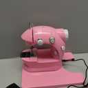 Sewing Machine for Beginners with Expansion Table and Foot Pedal and 42Pcs Sewing kit Finger Guard & Light Mini Small Portable Sewing Machines 2-Thread 2-Speed 2-Switches for Kids Ages 8-12 Peach Pink