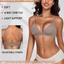 Werkiss Wireless Bralettes for Women No Underwire Bras Sexy V Neck Everyday Bra with Adjustable Straps (L)