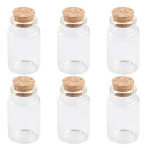 6pcs 120ml Spice Jars with Cork Lid Glass Bottle Kitchen Storage Container for Scented Tea Coffee