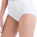 Hanes Women's Underwear Brief Pack, 10-Pack, Full-Coverage Brief Panties, Moisture-Wicking Underwear for Women (9, White)