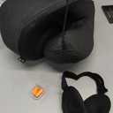 Purroch Advanced Memory Foam Neck Travel Pillow, Neck Pillow Airplane with Eye Mask & Ear Plugs, Designed for The Comfort of Travel & Office, Travel Pillow for Plane, Car, Home, Work Grey