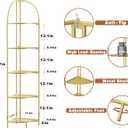 Crofy Foldable 5 Tier Corner Shelf, Metal Corner Plant Stand with Gold Frame and Gold Shelves, Corner Display Rack Multipurpose Shelving Unit for Living Room, Bedroom, Bathroom