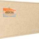 Lightomorrow Large Bulletin Board - 48 x 36 Inches, Decorative Felt Pin Board for Wall - 4' x 3' Foldable Photo Display Board with Self-Adhesive Tape, Includes 20 Push Pins - Beige Brown, 4836 Inches