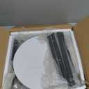 C Shaped end Table, Wood Round Side Table for Couch, Small Sofa Table with Metal Frame for Bedroom, Living Room, Bedside, Black Color(11.81" D x 11.81" W x 23.62" H)