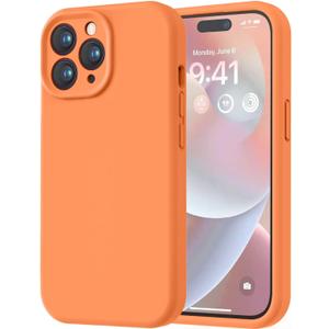 LOVE 3000 Designed for iPhone 14 Pro Max Case, Premium Silicone with [Soft Anti-Scratch Microfiber Lining] Shockproof Protective Phone Case for Men Women Girls 6.7", Bright Orange