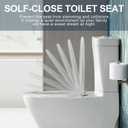 YNR Toilet Seat with Slow Close Hinges, Standard Elongated Toilet Seat with Non-slip Seat Bumpers, Easy to Install & Clean, Heavy Duty PP Material, Fits All Toilet Brands (Y7)