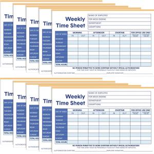 Lincia 10 Pcs Time Sheets for Employees Weekly Format 8.5 x 5.5 Inch Daily Time Cards Log Book for Employee Office Business Schedule Planner Work Record Supplies, 100 Sheets Per Pad