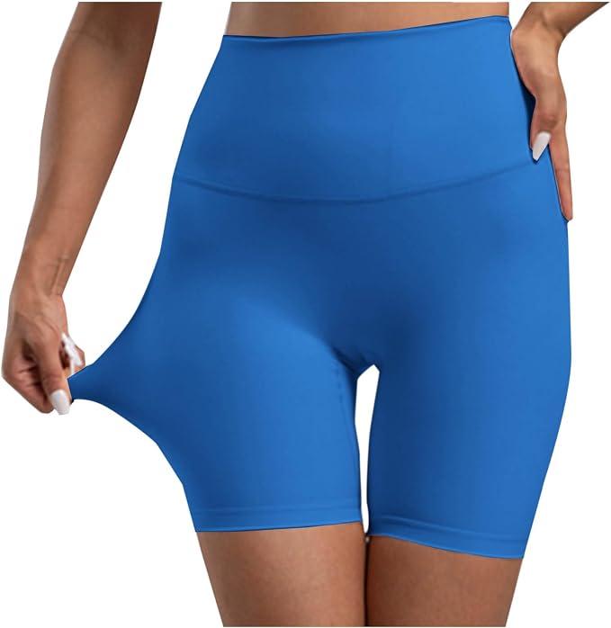 Women Workout Impact Shorts Comfortable Smooth Yoga Short Pants Stretchy High Waisted Butt Lifting Biker Shorts S/M