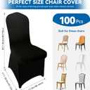 100 Pieces Black Chair Covers - Versatile Stretch Polyester Spandex Dining Chair Slipcovers for Dining, Party, Wedding, Banquet, and More