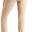 Yogipace,4 Pockets/Belt Loops,Petite Women's Straight Leg Yoga Dress Pant Work Pants Office Slacks,27",Khaki,Size M