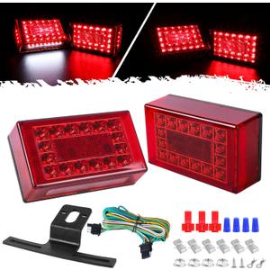 LIMICAR Trailer Lights LED Kit, 6" Boat Trailer Lights LED Submersible Kit, Boat & Utility Trailer Kit w/25ft Wiring