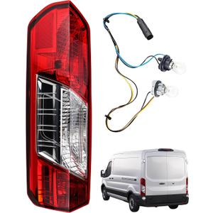 Tail Light Assembly Left Driver Side Compatible with Ford Transit 150 250 350 350HD 2015-2025, Replaces CK4Z13405G FO2800242C, Includes Bulbs & Harness (Single Rear Wheel Only)