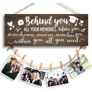 GEMTEND 2026 Graduation Gift for Her Him, Behind You, All Your Memories-Congratulations Inspirational High School College Graduation Picture Frame for Her Best Friend Women, Going Away Gifts
