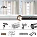 Curtain Rods for Windows 28 to 88 Inches Adjustable 1 Inch Diameter Decorative Single Window Curtain Rod Set with Rounded Cap design Finials, Silver