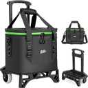 Small Cooler with Wheels and Handle 30 Can/24L, Detachable Rolling Cooler, All-Terrain Trolley, Portable Insulated Leak Proof Waterproof, for Camping, Picnic, Beach, Drink, Travel