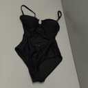 Eomenie Womens Cutout One Piece Swimsuit with Ring Linked Sexy Monokini Bathing Suit for Beach Vacation (Small, Black)