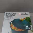 Mueller DuraCast 6 Quart Enameled Cast Iron Dutch Oven Pot with Lid, Heavy-Duty, Oven Safe up to 500 F & Across All Cooktops, Wedding Registry Ideas & Gifts, Emerald